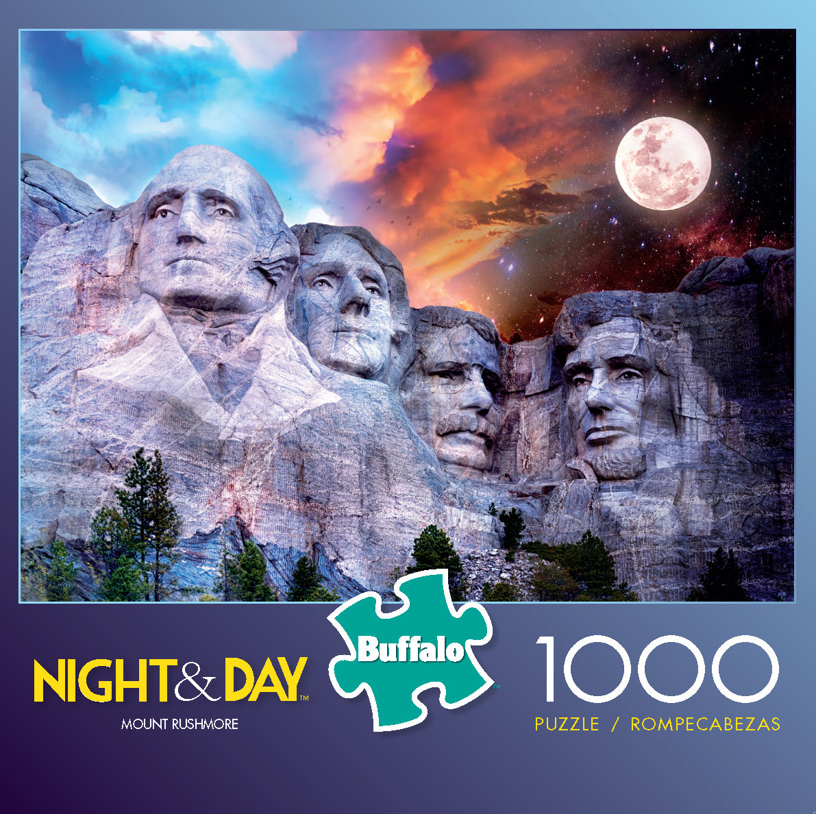 Buffalo Games Night & Day Mount Rushmore 1000 Piece Puzzle image 0